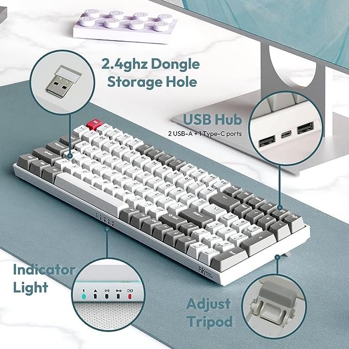 Royal Kludge RGB Tri-Mode Hot-Swap Gaming Keyboard - RK100 - Image 4