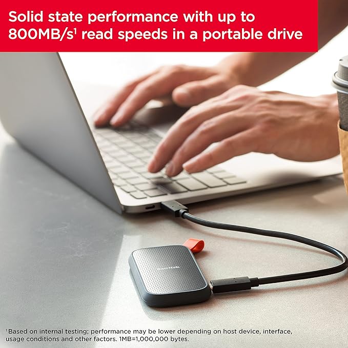 SANDISK PORTABLE SSD 2TB SPEED UP TO 800 MBPS SDSSDE30-2T00-G26 - Image 4