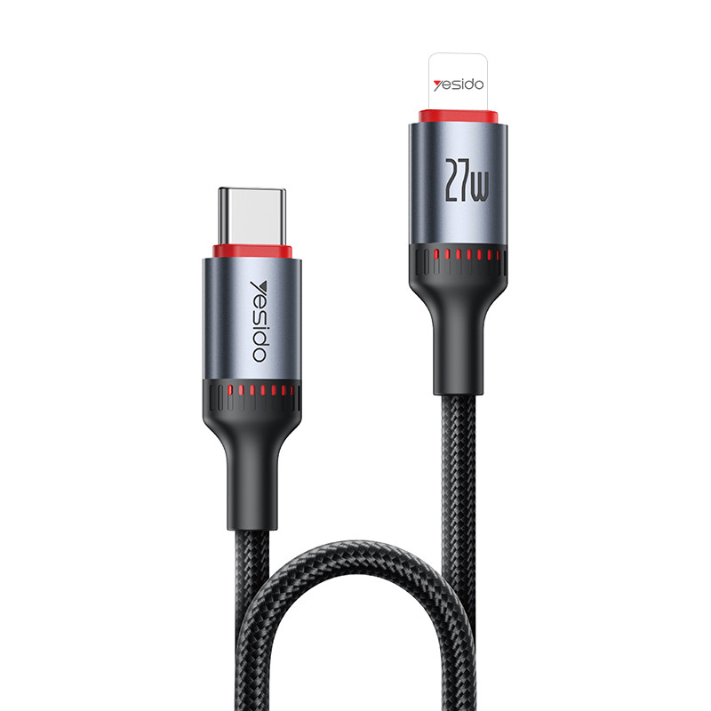 YESIDO 27W USB-C TO LIGHTNING CABLE 1.2M BLACK CA182