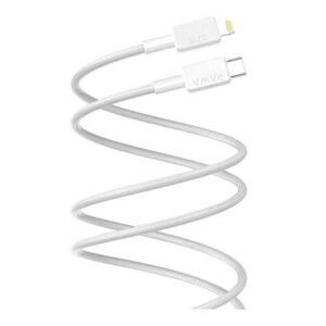 Charge your Apple devices quickly and reliably with the PAWA EL CARO Series USB-C to Lightning 27W Premium Braided Cable 2M White (model PW-20BD27CL-GY).
