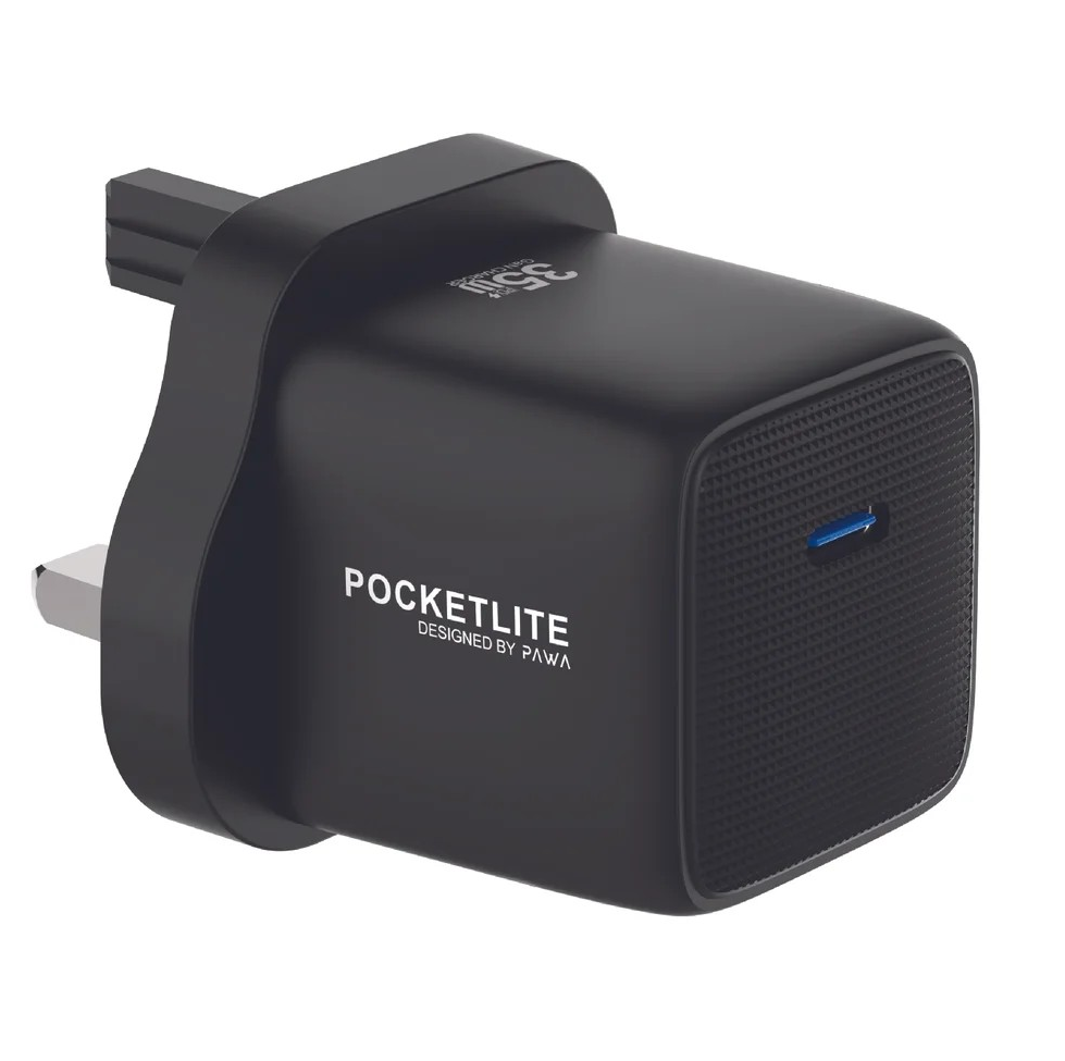 PAWA POCKETLITE TRAVEL CHARGER TYPE-C PORT GAN PD35W BLACK PW-PL30WUK-BK