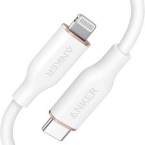ANKER POWERLINE III FLOW USB C WITH LIGHTNING CONNECTOR 3FT WHITE A8662H21