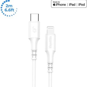 BLUPEBBLE POWERFLOW USB-C TO LIGHTNING CABLE 2M WHITE