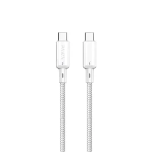 PAWA 60W USB C TO USB C QUICK CHARGING BRAIDED CABLE 1.2M PW122 WHITE PW-BTLT12CC-WH