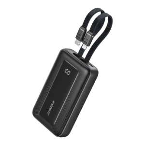ANKER ZOLO POWER BANK 10K 35W BUILT IN DUAL USB C CABLES BLACK A1680H12