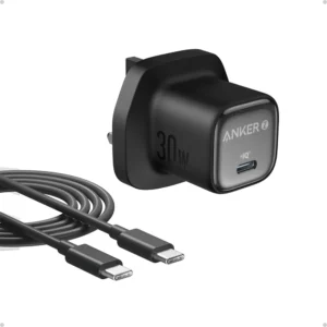 ANKER ZOLO CHARGER 30W PD 3.0 WITH 3FT USB C TO USB C CABLE BLACK B2698K11
