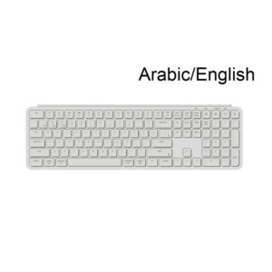 Enhance your workspace with the KEYCHRON B6 Pro Ultra Slim 2.4G Wireless Keyboard in elegant Ivory White