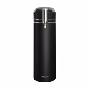 LEPRESSO 750ML DOUBLE WALL VACUUM FUNCTIONAL SPARKLING WATER BOTTLE BLACK LPWB750MLBK