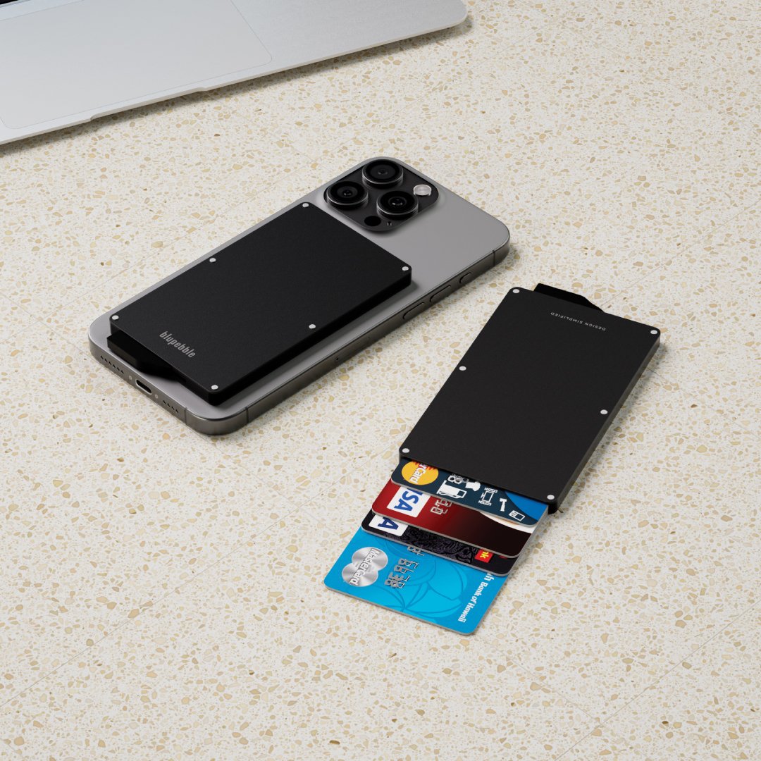 Bluepebble 6-Card Magnetic Holder with RFID Protection - Black BP-6CARRDMAG-BK - Image 2