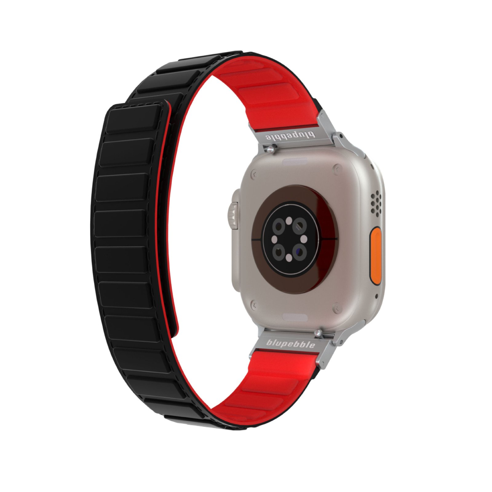 BLUPEBBLE AVERAU SILICONE REVERSIBLE MAGNETIC STRAP 49/45/44/42MM BLACK/RED BP-AVERAU49-BKRD - Image 2