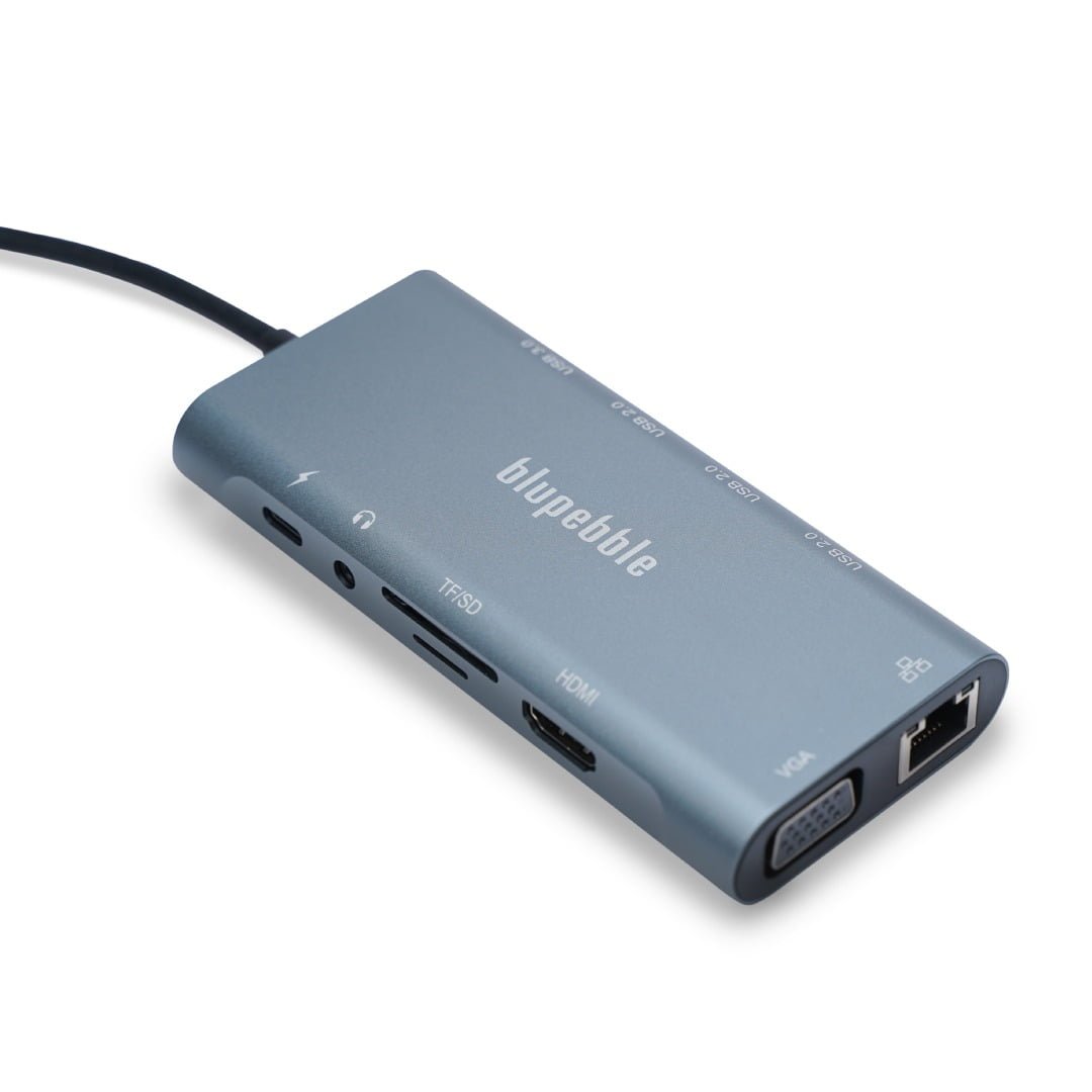 BLUPEBBLE C11 MULTIPORT ALUMINUM 11 IN 1 HUB GRAY BP-C11MULTIHUB11IN1-GY - Image 9