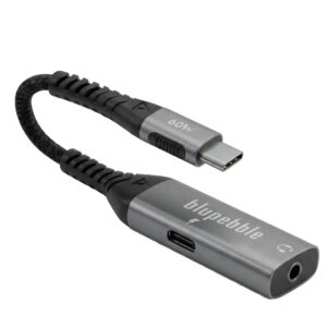 BLUPEBBLE USB-C TO USB-C & AUX CABLE GREY BP-C2CAUX-GY