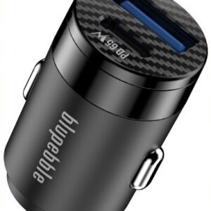 Blupebble Mini PD Car Charger With USB-C Port 65W Black BP-CC065-BK