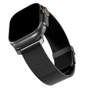 BLUPEBBLE APPLE WATCH STRAP ULTRA 3 AND SERIES 11 CHROME SERIES 49/46/45/44/42MM BLACK BP-CHROME-BK