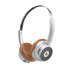 BLUPEBBLE ECHO VINTAGE VIBES DESIGN WIRELESS ON-EAR FOLDABLE HEADPHONES SILVER BP-ECHO-SL