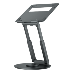 BLUPEBBLE ELEVATE 360 ERGONOMIC HEIGHT ADJUSTABLE STAND WITH 360° ROTATABLE BASE SILVER BP-ELEVATE360-SL