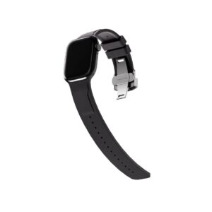 BLUPEBBLE FLEXOR PREMIUM FLUORO RUBBER WATCH BAND 42/44/45/49MM WITH PRECISION STEEL CLASP BLACK BP-FLEXOR-BK