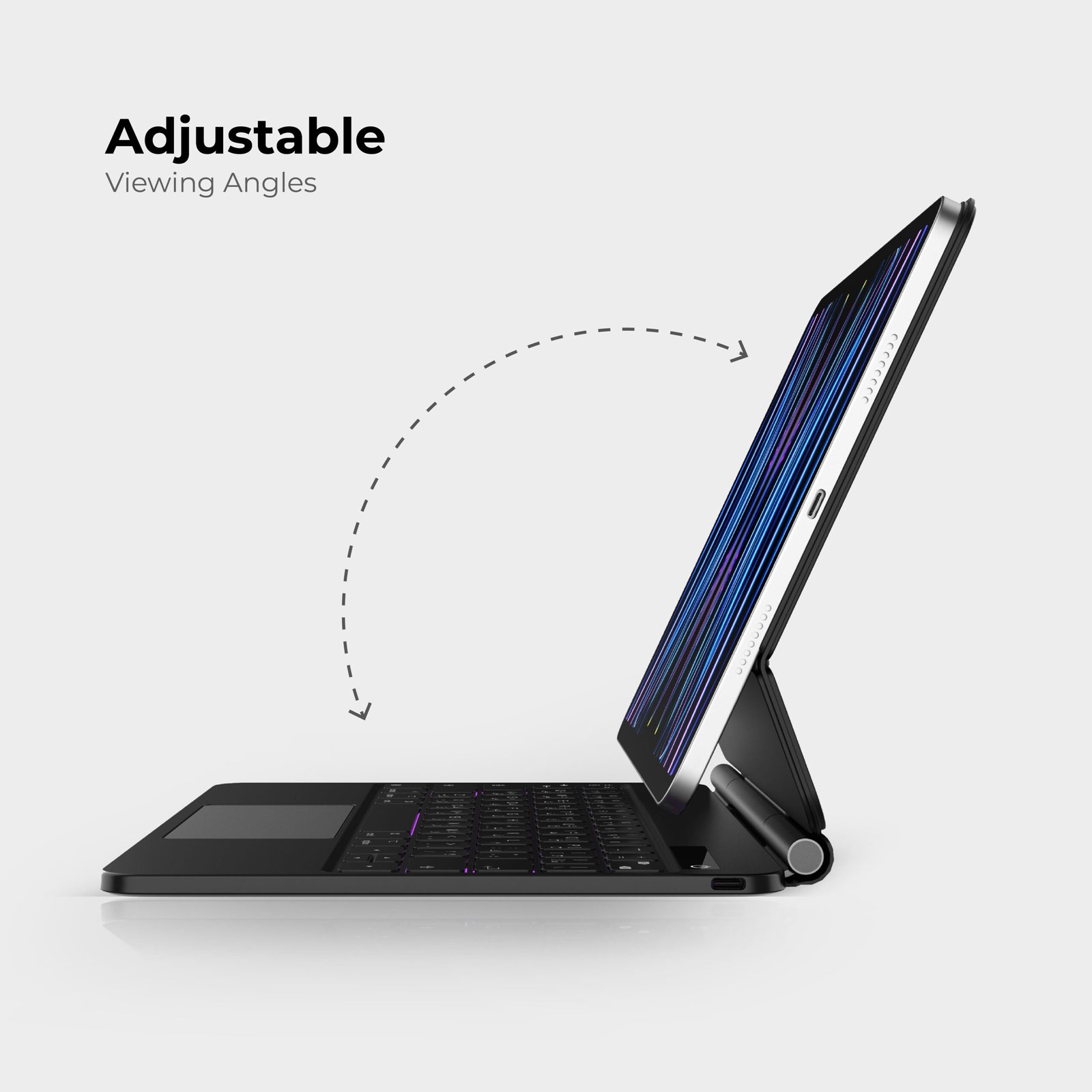 BLUPEBBLE APPLE IPAD 12.9 INCH MAGIC FOLIO KEYBOARD WITH TRACKPAD ENG/ARB BP-FOLIO-MT129INBK-AR-EN- - Image 2