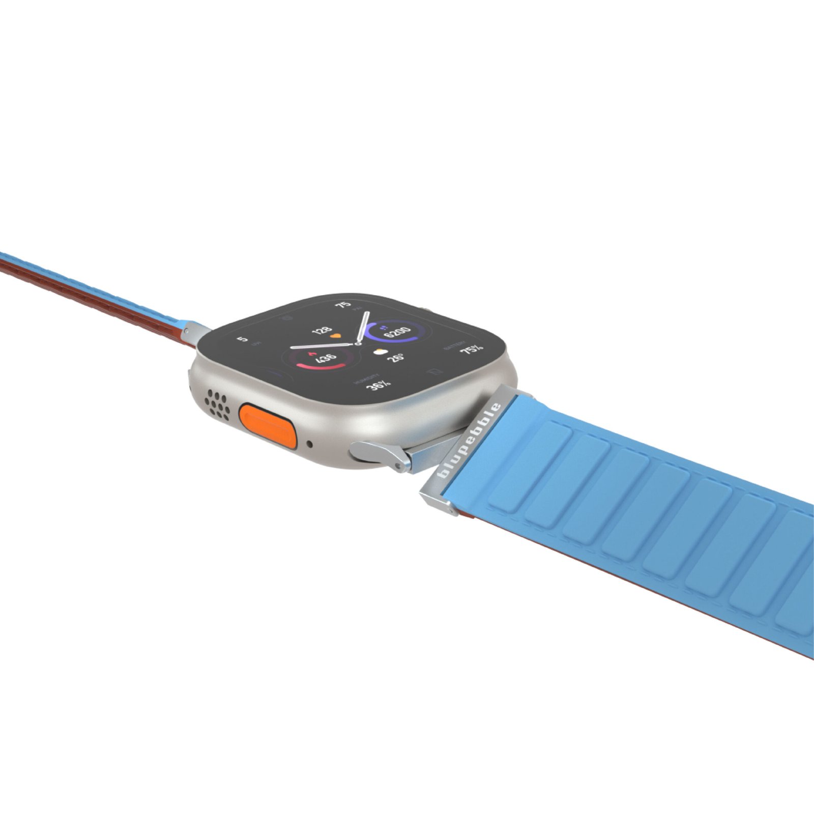 BLUPEBBLE HOCHFEILER SILICONE REVERSIBLE MAGNETIC STRAP 49/45/44/42MM BLUE/BROWN BP-HOCHFEI49-BLBR - Image 6
