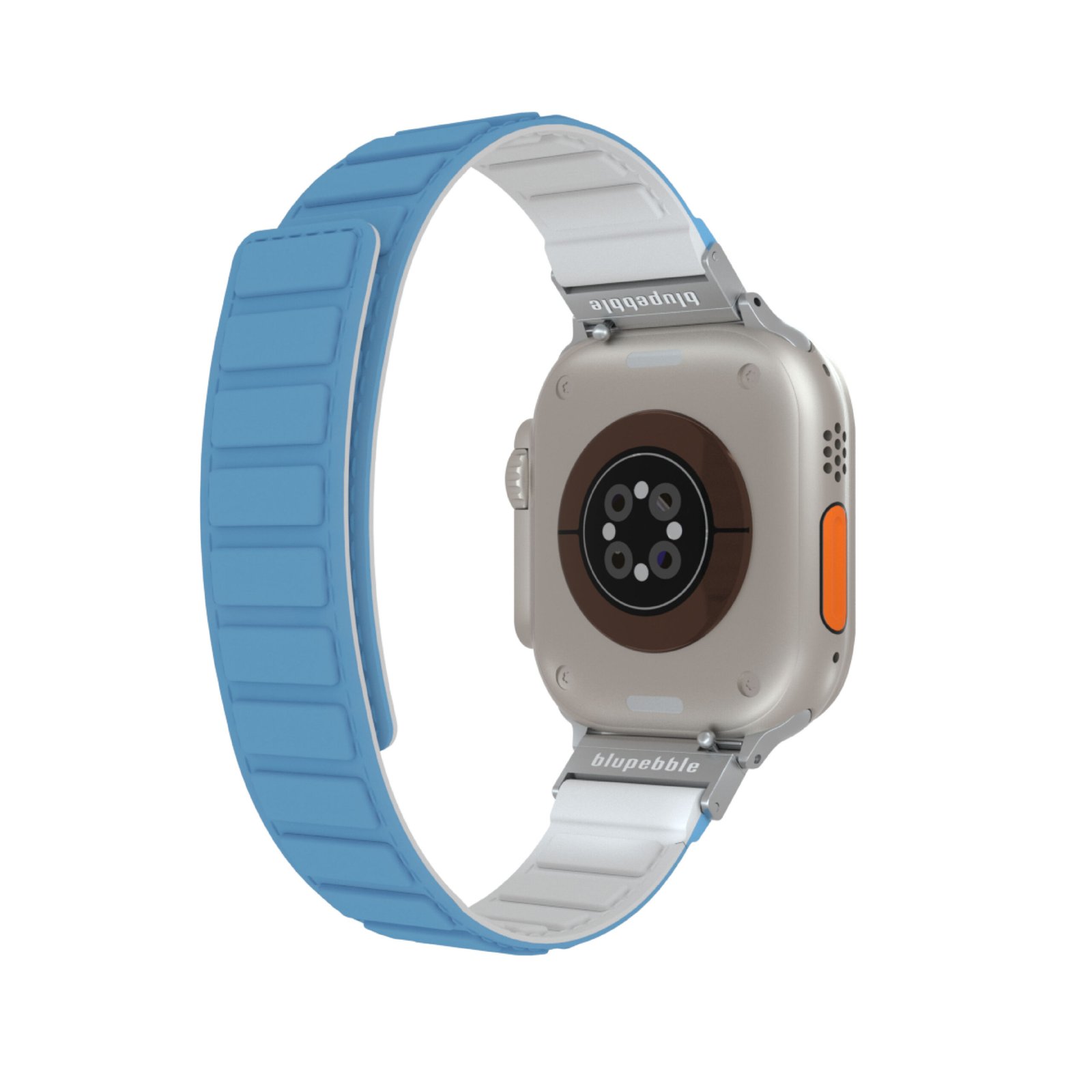 BLUPEBBLE MATTERHORN SILICONE REVERSIBLE MAGNETIC STRAP 49/45/44/42MM BLUE/WHITE BP-MATTERHO49-BLWH - Image 2