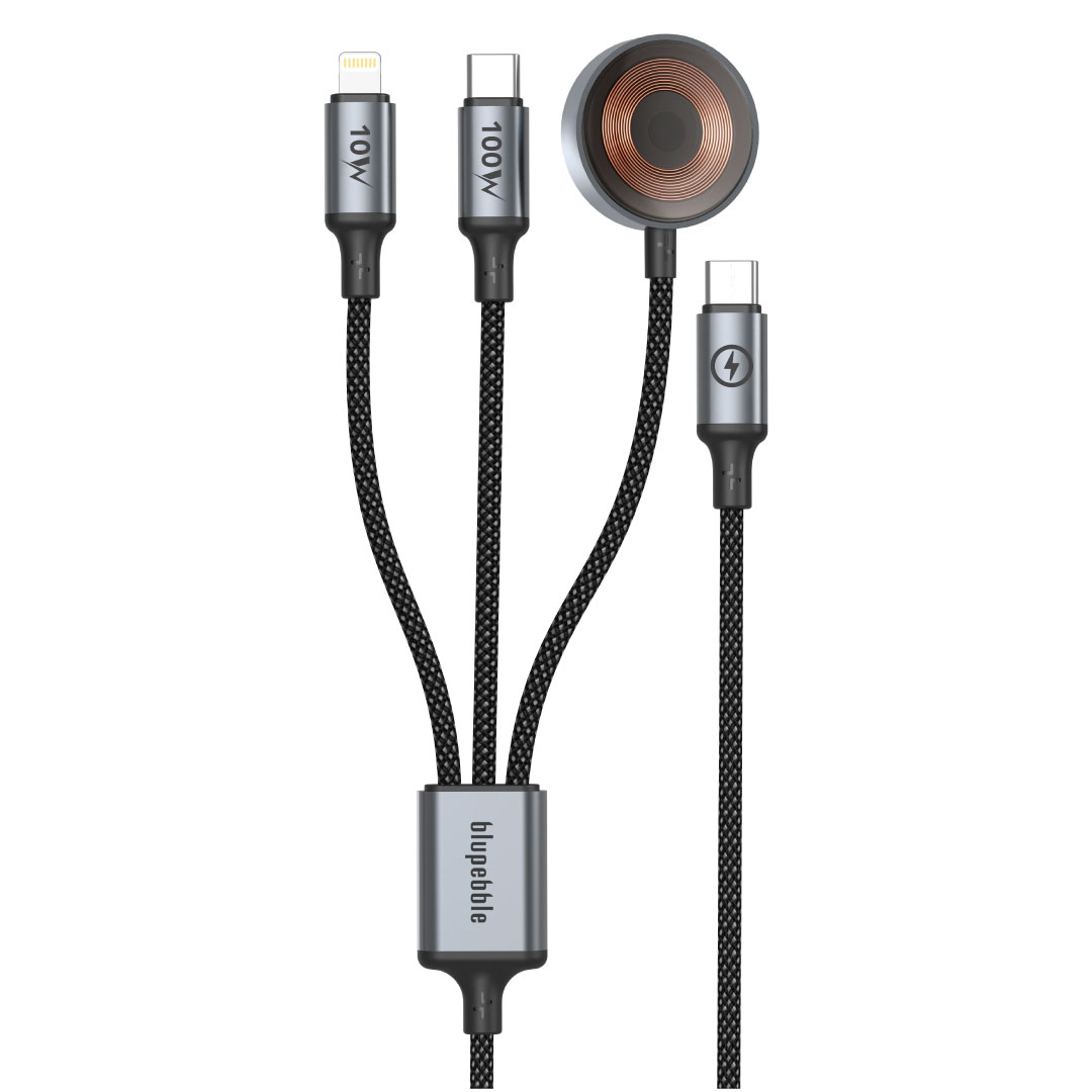 The BLUPEBBLE PowerFlow 3-in-1 Charger Cable is a versatile