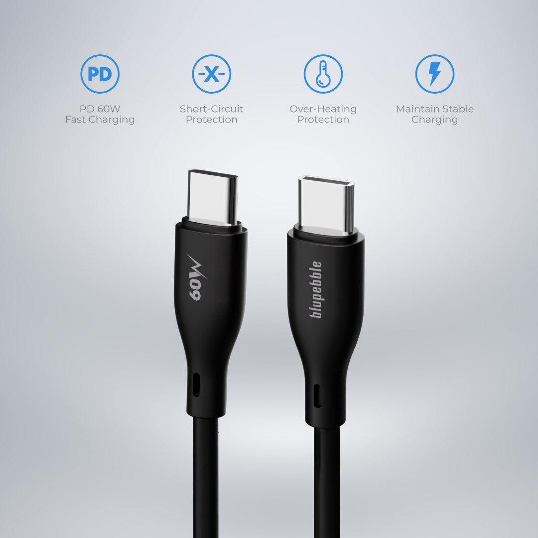 Bluepebble PowerFlow PD60W USB-C to USB-C Cable - Fast and Durable BP-PFUSBC-60W - Image 8