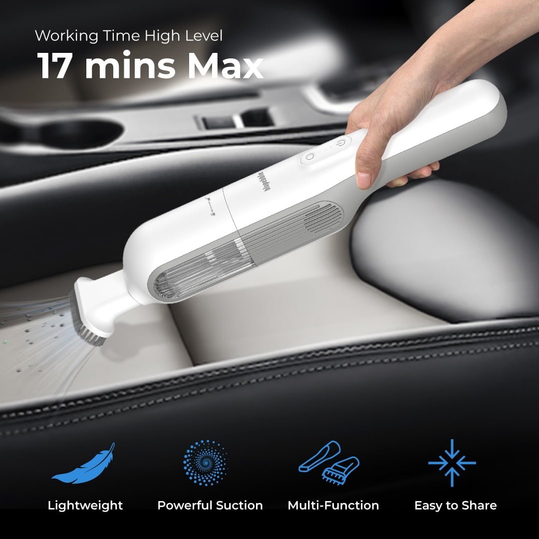 BLUPEBBLE CORDLESS HANDHELD PORTABLE VACUUM V12H WHITE BP-PVACV12H-GWH - Image 6
