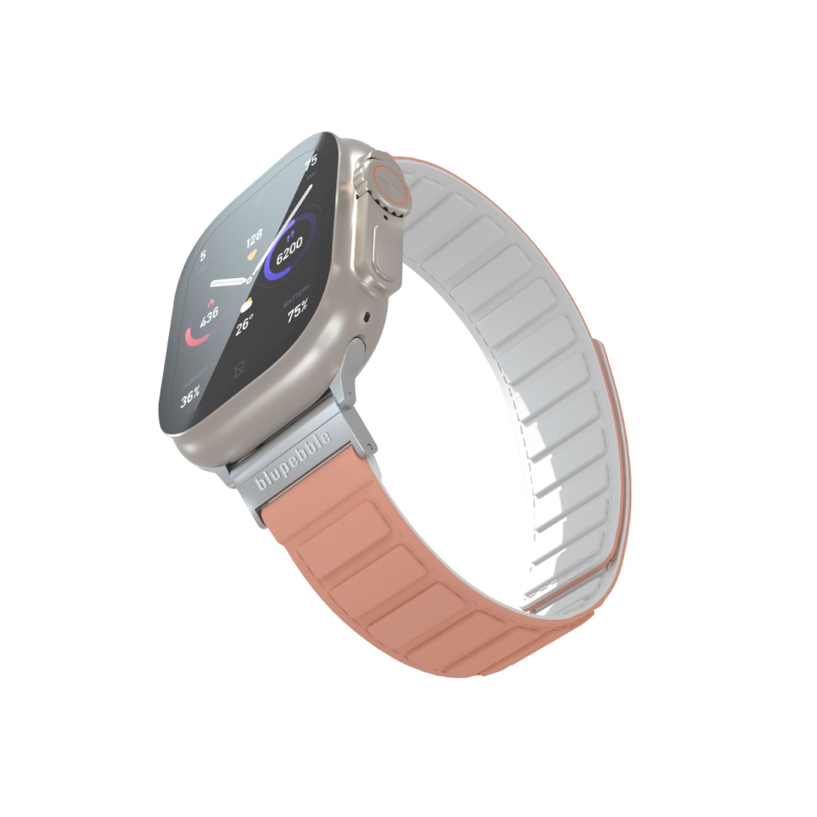 BLUPEBBLE ROSA SILICONE REVERSIBLE MAGNETIC STRAP 41/40/38MM PINK/WHITE BP-ROSA41-PKW - Image 5