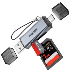 The BLUPEBBLE 2 in 1 USB-A + USB-C Card Reader is the ultimate solution for users who need fast and reliable data transfer from TF and SD cards.