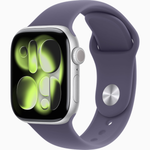 APPLE WATCH SERIES 11 GPSÂ 42MM 2025 SILVER ALUMINIUM CASE WITH PURPLE FOG SPORT BAND - M/L MEU74