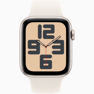 Experience the ideal mix of style, performance, and smart technology with the Apple Watch SE GPS 44MM in a sleek Starlight Aluminium Case paired with a matching Starlight Sport Band.