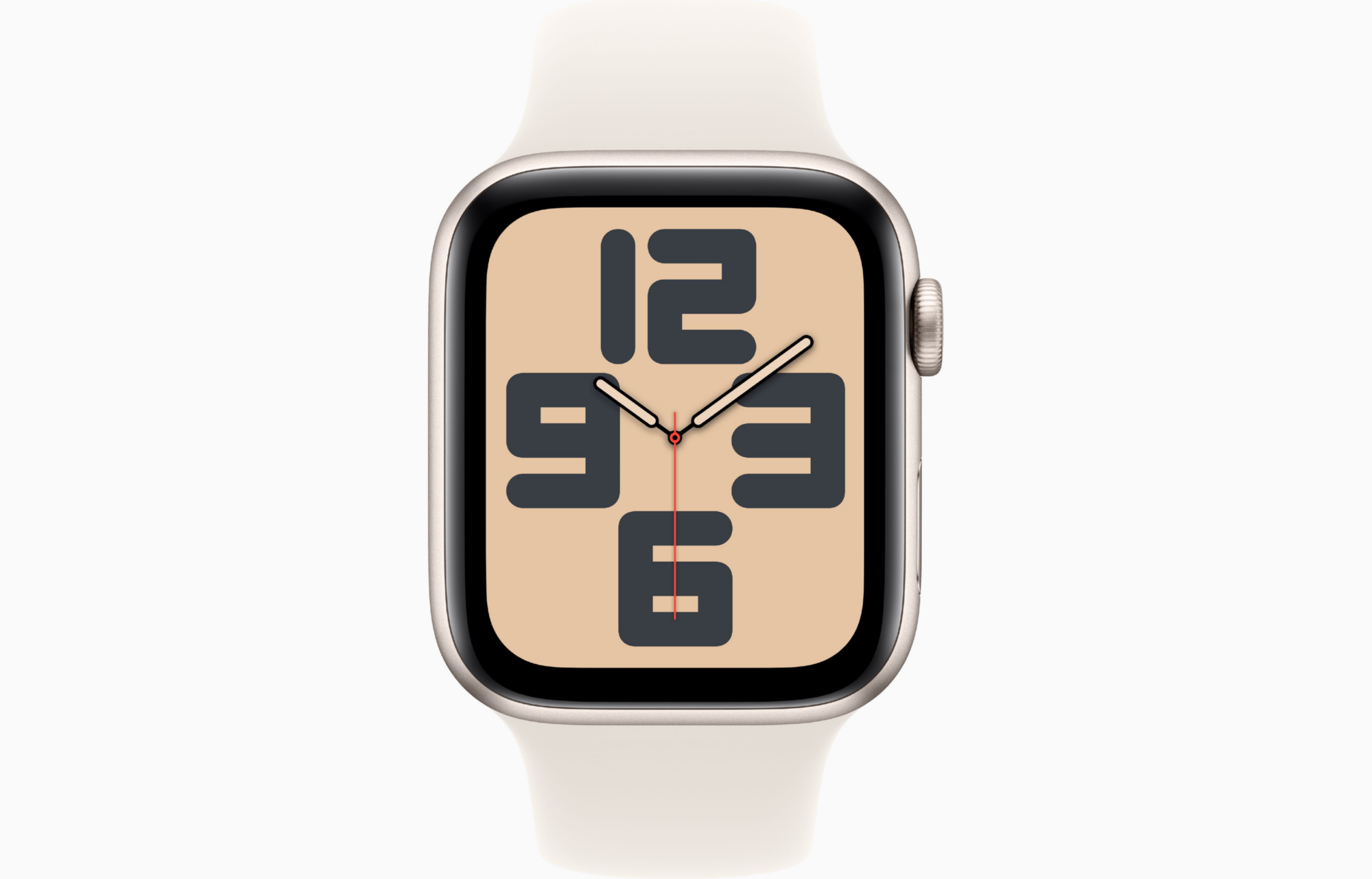 Experience the ideal mix of style, performance, and smart technology with the Apple Watch SE GPS 44MM in a sleek Starlight Aluminium Case paired with a matching Starlight Sport Band.