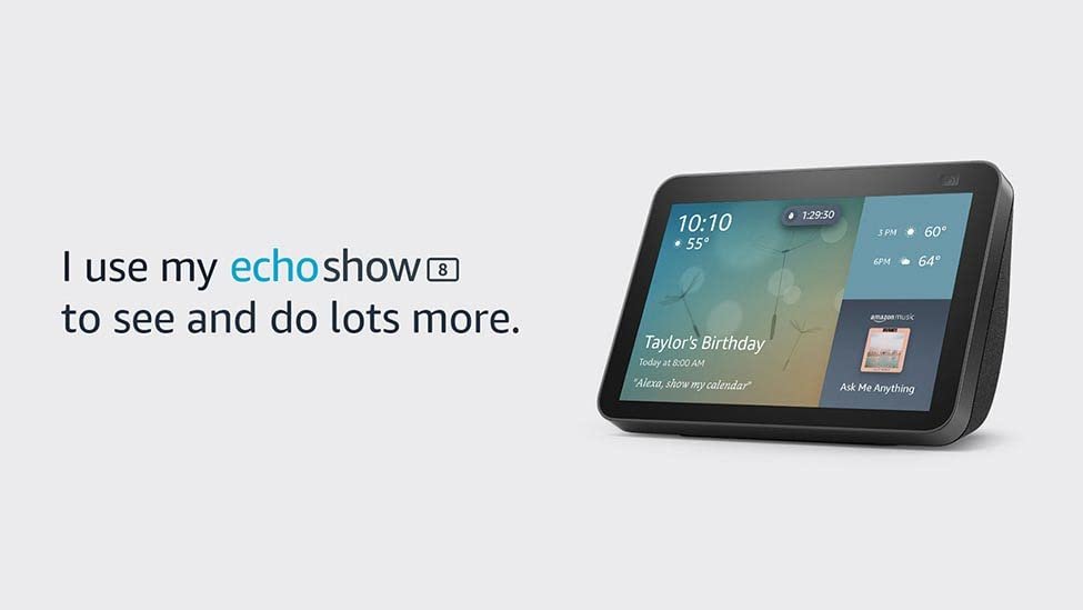AMAZON ECHO SHOW 8 (2ND GEN 2021) SMART DISPLAY WITH ALEXA CHARCOL A8H3N2 - Image 2