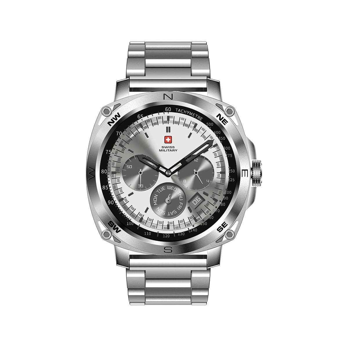 SWISS MILITARY DOM 4 WATCH WITH METAL/SILICONE STRAPS - Image 4