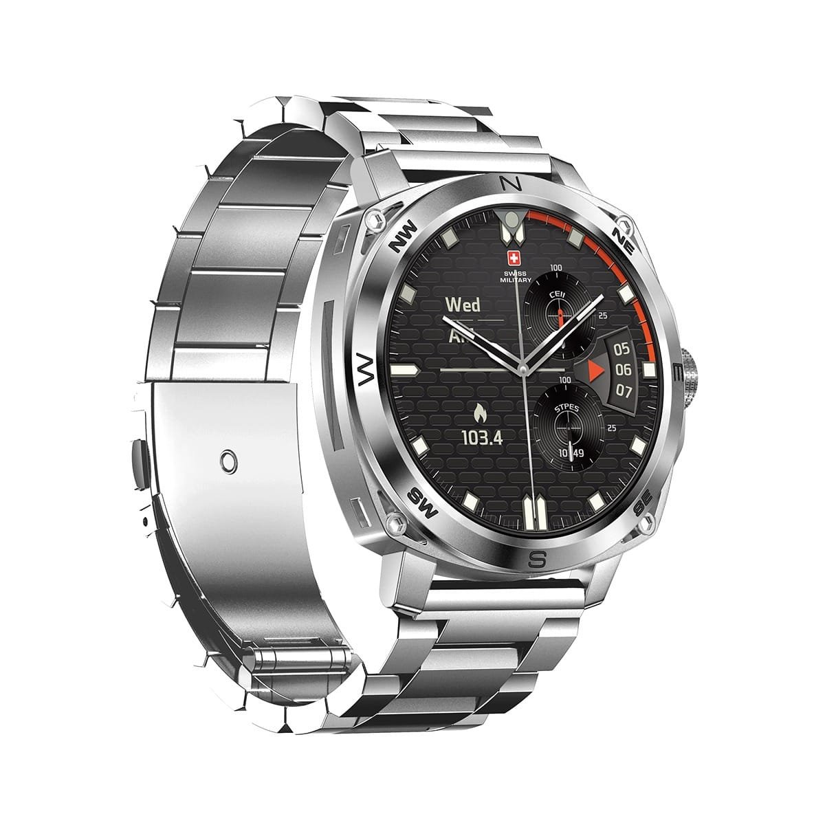 SWISS MILITARY DOM 4 WATCH WITH METAL/SILICONE STRAPS - Image 2