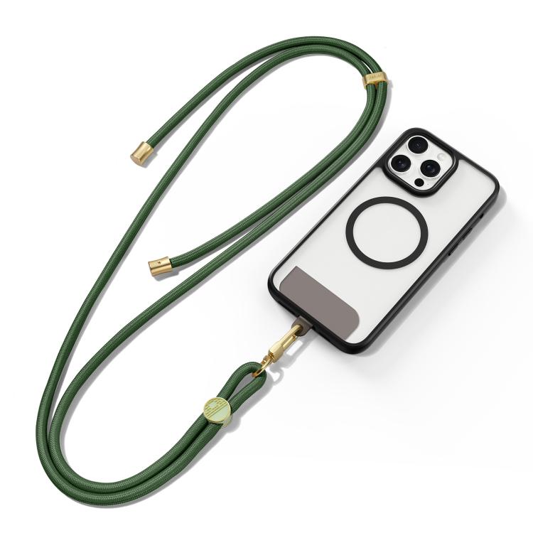 Add functional style to your everyday essentials with the DUXDUCIS Garden Series Crossbody Phone Strap in Army Green with a sleek tile pattern.