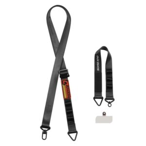 Stay hands-free and organized wherever you go with the DUXDUCIS OUTDOOR SERIES Mobile Phone Lanyard in classic black.