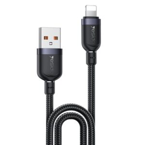 YESIDO 12W USB-A TO LIGHTNING CABLE 2M BLACK CA133L