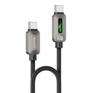 YESIDO TYPE C TO TYPE C 60W CABLE GREY CA198