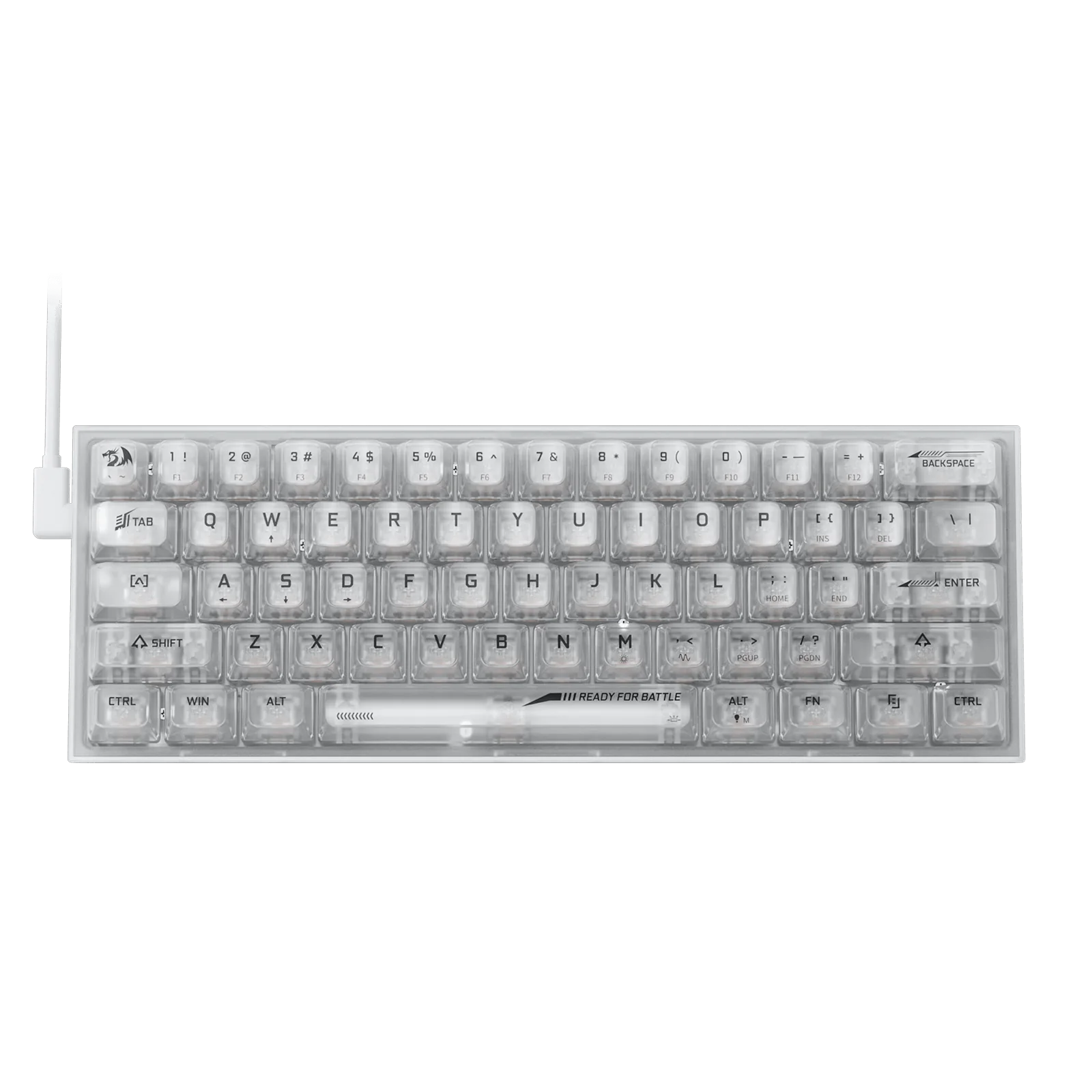Redragon Fizz 60% Wired RGB Mechanical Gaming Keyboard (White Transparent, K617CT-RGB) - Compact Design with Customizable Lighting - Image 2