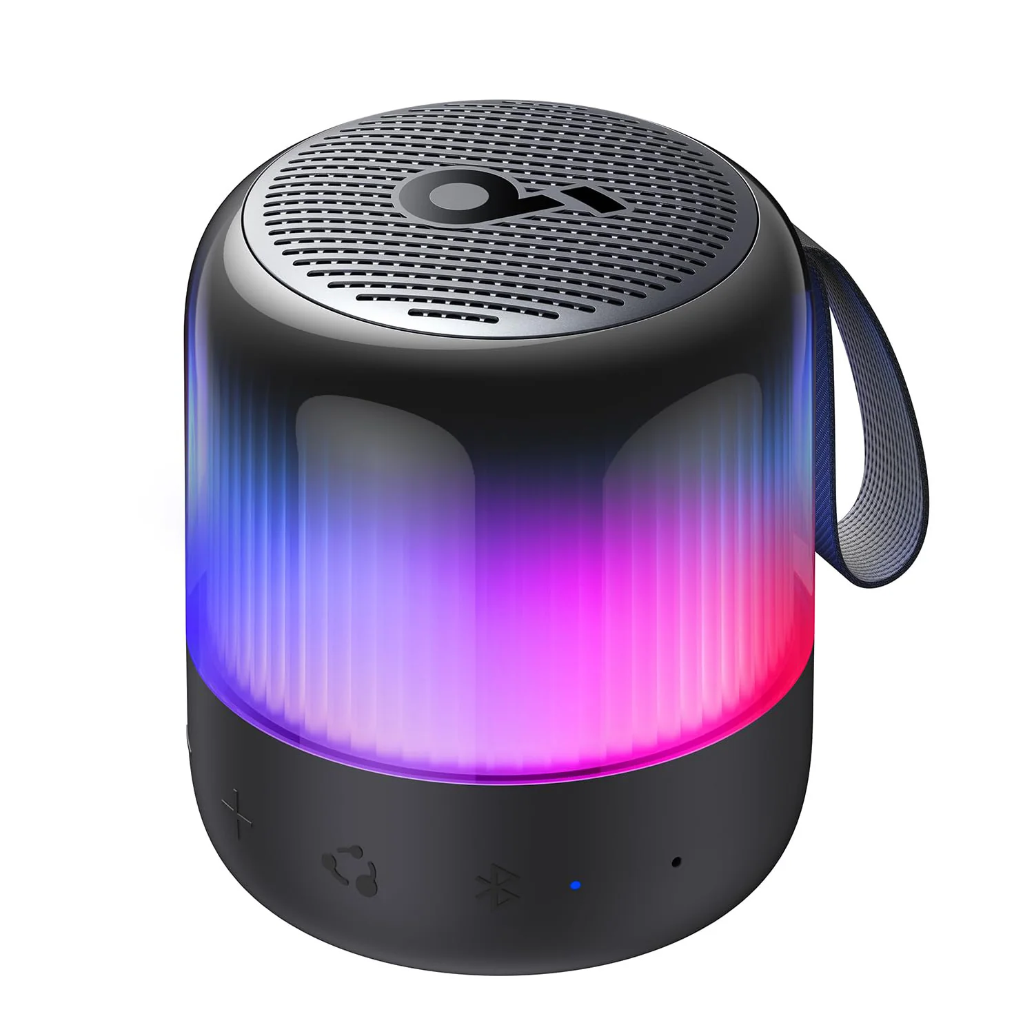 Turn up the energy wherever you go with the Anker Soundcore Glow Mini Portable Speaker in sleek black (Model A3136011).