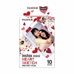 Capture your most treasured memories with the Fujifilm Instax Mini Heart Sketch Instant Film.