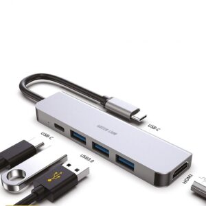 GREEN LION 5 IN 1 TYPE-C ADAPTER 4K GRAY GNADA5IN1GY