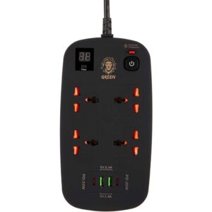 GREEN 40W POWER SOCKET 3500W 3M BLACK GNPS2PDBK