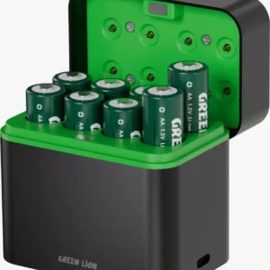 GREEN LION RECHARGEABLE 8*AA BATTERY DOCK USB-C BLACK GNRBAA8PCBK