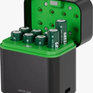GREEN LION RECHARGEABLE 8*AAA BATTERY DOCK USB-C BLACK GNRBAAA8PCBK