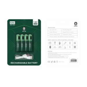 GREEN LION RECHARGEABLE BATTERY AAA 4 PACK GNRGBAAA
