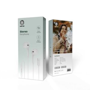 GREEN LION WIRED STEREO EARPHONES WITH TYPE C CONNECTOR WHITE GNSTROEPTCWH