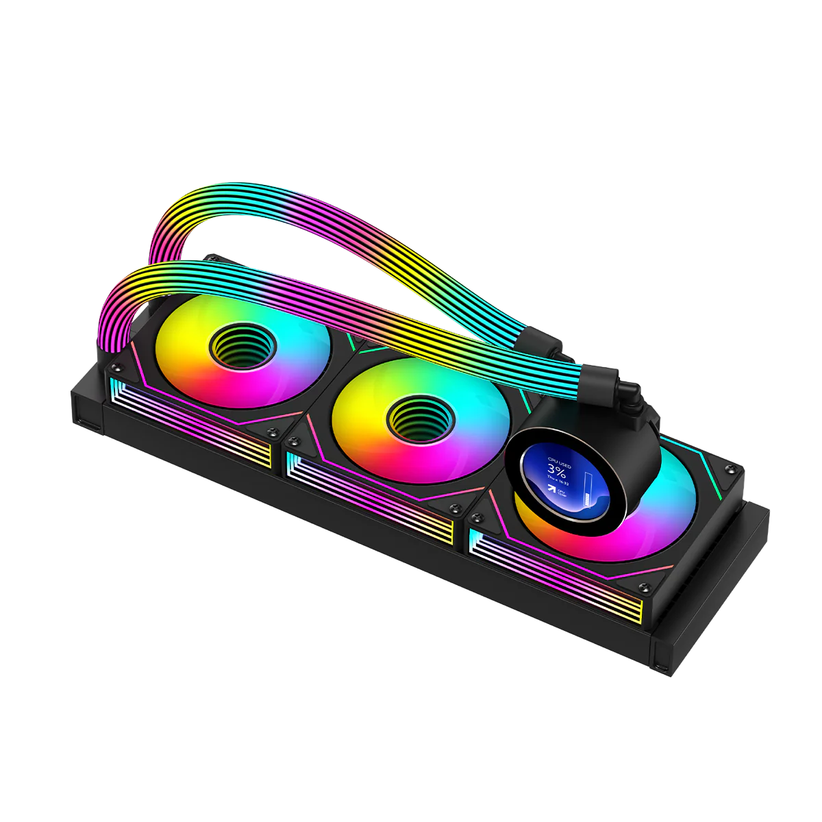 GameOn Kraken N360 360mm LCD Display Liquid CPU Cooler with ARGB Tube GOKRAKENN360 - Image 10