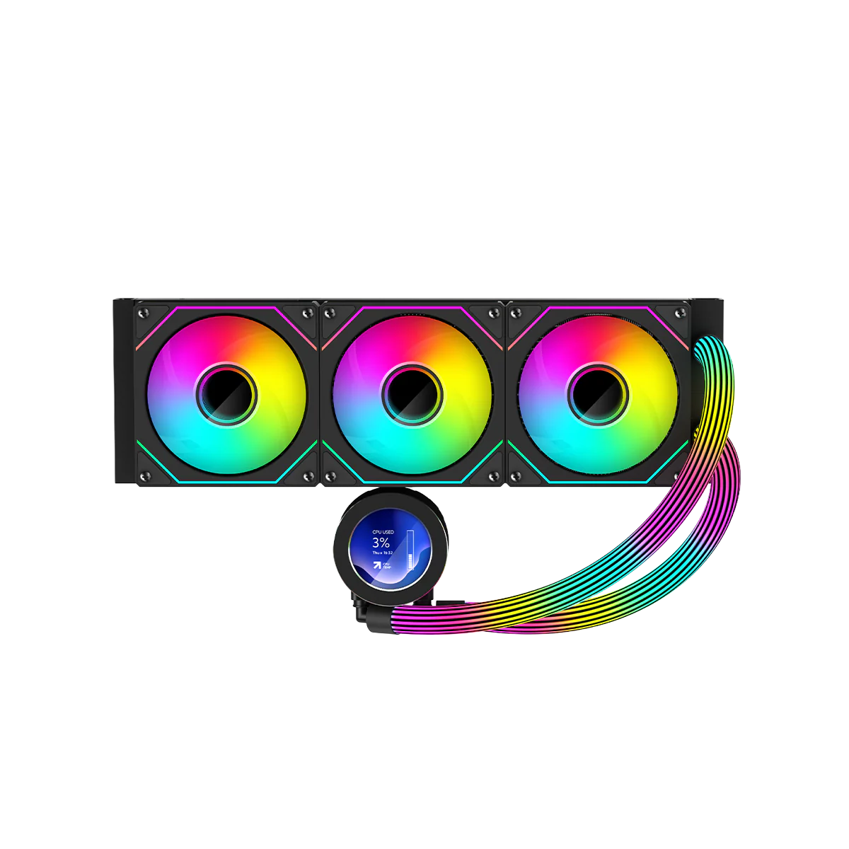 GameOn Kraken N360 360mm LCD Display Liquid CPU Cooler with ARGB Tube GOKRAKENN360 - Image 9